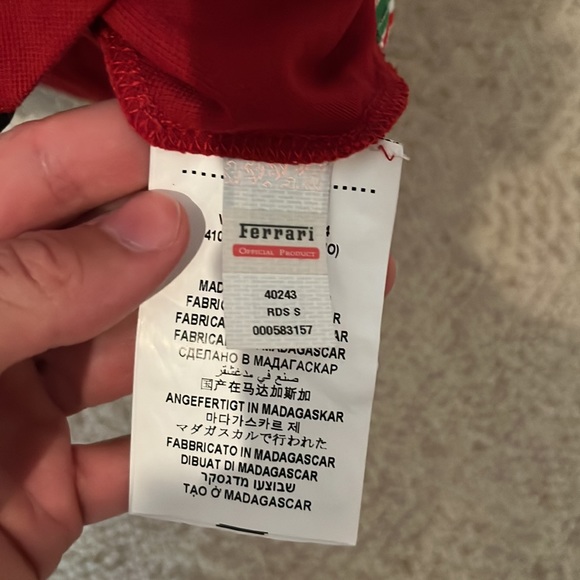 GENUINE Mens Small Ferrari Long Sleeve Button Polo Shirt with stripe - Picture 5 of 5